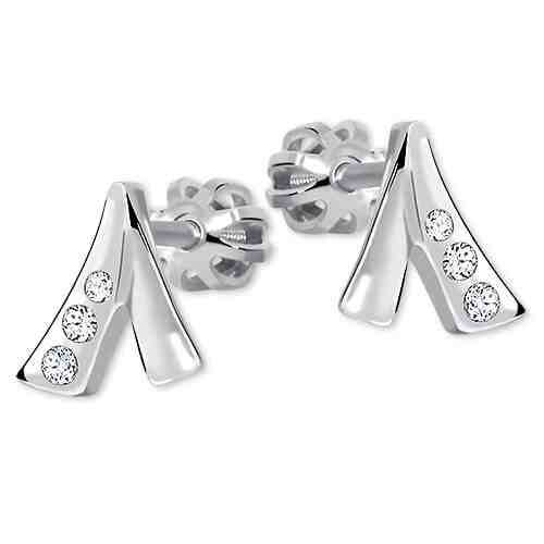 Brilio Silver Decentní náušnice s krystaly 436 001 00187 04 + 2 měsíce na vrácení zboží