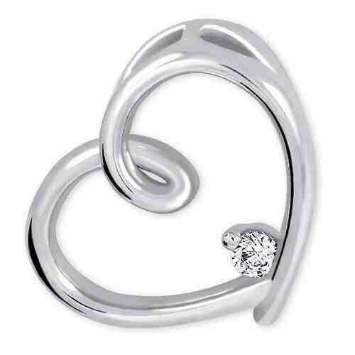 Brilio Silver Stříbrný přívěsek Srdce s krystalem 446 001 00226 04 + 2 měsíce na vrácení zboží