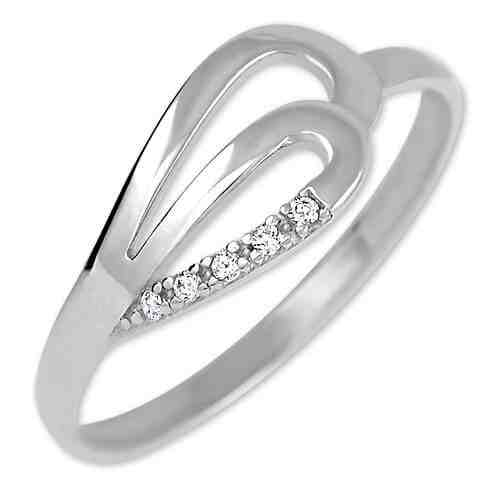 Brilio Prsten z bílého zlata s krystaly 229 001 00735 07 55 mm + 2 měsíce na vrácení zboží