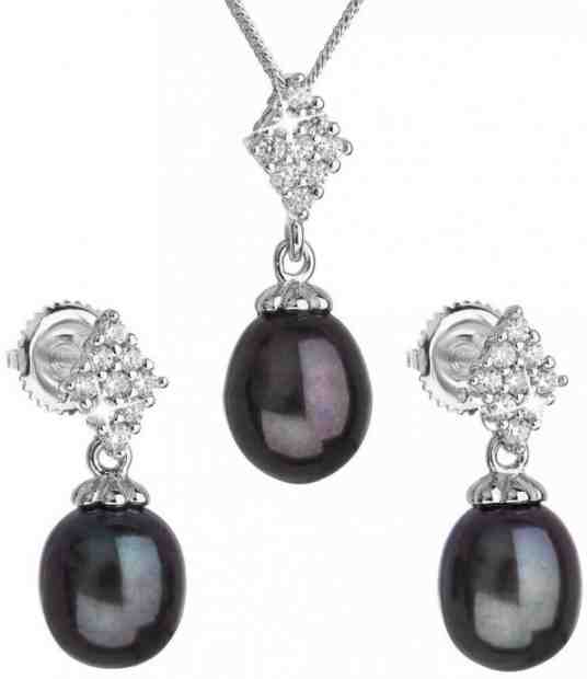 Evolution Group Luxusní stříbrná souprava s pravými tahiti perlami Pavona 29018.3 (náušnice, řetízek, přívěsek) + 2 měsíce na vrácení zboží