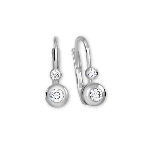 Brilio Náušnice z bílého zlata s krystaly 239 001 00060 07 + 2 měsíce na vrácení zboží