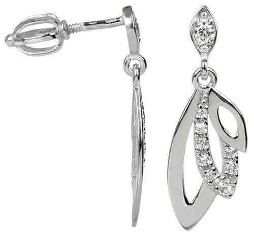 Brilio Náušnice z bílého zlata s krystaly 239 001 00805 07 + 2 měsíce na vrácení zboží