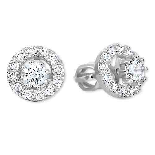 Brilio Kulaté náušnice z bílého zlata s krystaly 2v1 239 001 00860 07 + 2 měsíce na vrácení zboží