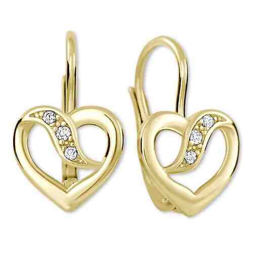 Brilio Náušnice ze žlutého zlata s krystaly 239 001 00910 + 2 měsíce na vrácení zboží