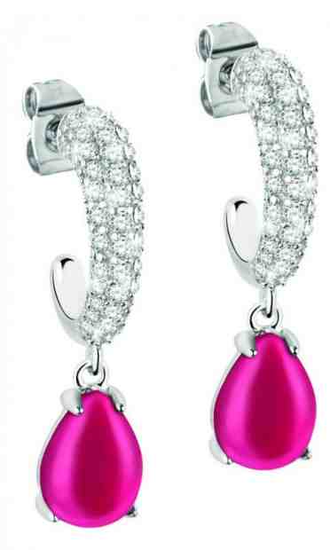 Morellato Stříbrné náušnice s fuchsiovými kamínky Tesori SAIW39 + 2 měsíce na vrácení zboží