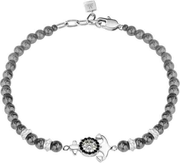 Morellato Pánský korálkový náramek s kotvou a kormidlem Vela SAHC29 + 2 měsíce na vrácení zboží