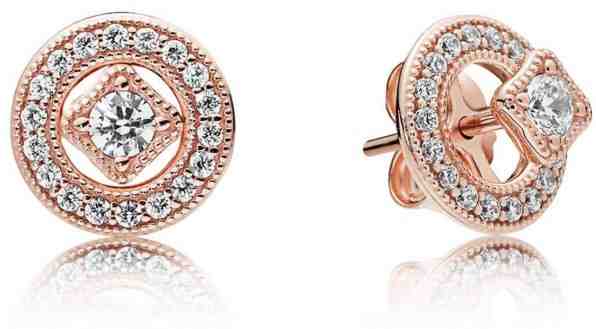 Pandora Luxusní bronzové náušnice 2v1 280721CZ + 2 měsíce na vrácení zboží