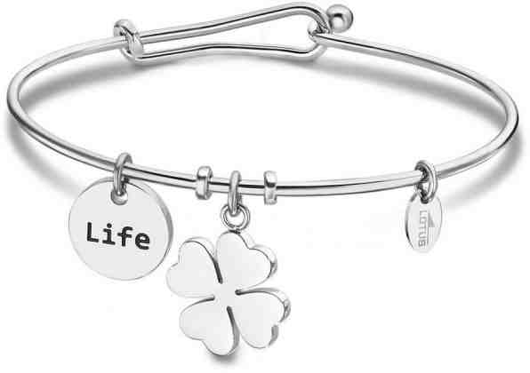 Lotus Style Pevný ocelový náramek Šťastný život LS2019-2/5 + 2 měsíce na vrácení zboží