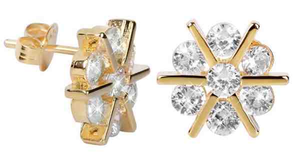 Troli Pozlacené jiskřivé náušnice + 2 měsíce na vrácení zboží