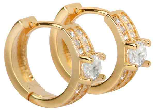 Troli Pozlacené náušnice s třpytivými krystaly + 2 měsíce na vrácení zboží