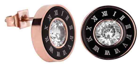 Troli Bronzové náušnice pecky s římskými číslicemi + 2 měsíce na vrácení zboží