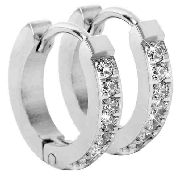 Troli Ocelové náušnice s krystaly + 2 měsíce na vrácení zboží