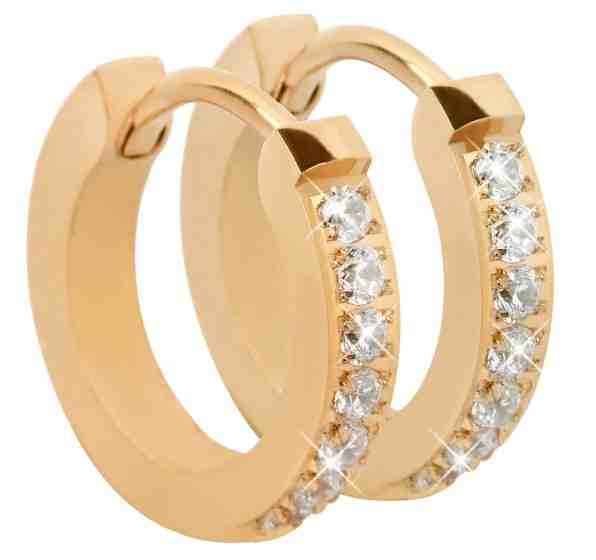 Troli Pozlacené ocelové náušnice s krystaly + 2 měsíce na vrácení zboží