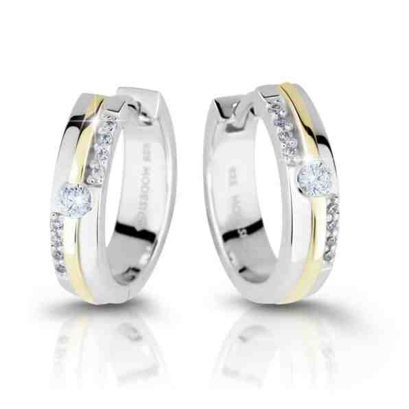 Modesi Bicolor stříbrné náušnice se zirkony M26024 + 2 měsíce na vrácení zboží