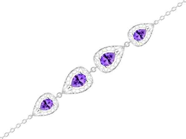 Preciosa Elegantní stříbrný náramek Lyra Violet 5262 56 + 2 měsíce na vrácení zboží