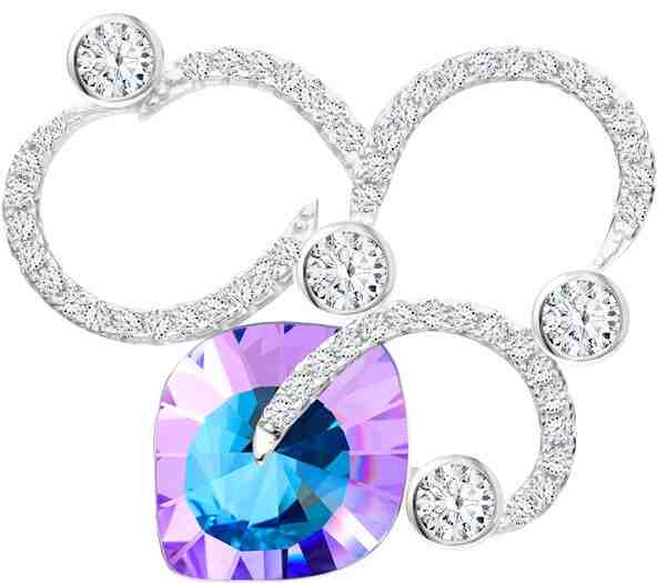 Preciosa Jedinečná stříbrná brož Pavo Vitrail Light 6120 43 + 2 měsíce na vrácení zboží