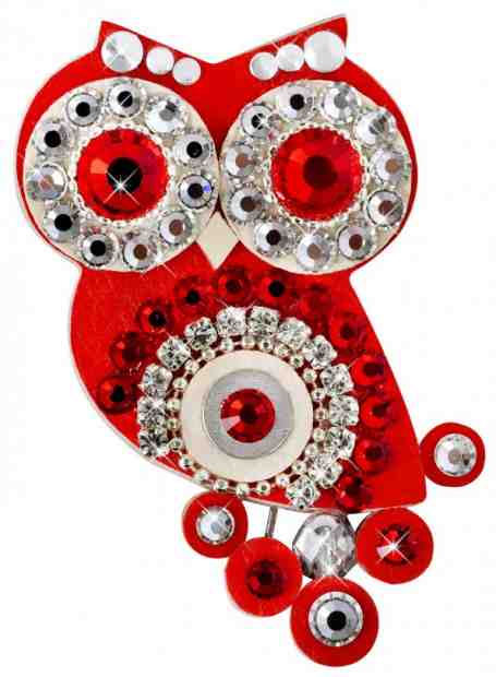 Sovičky Malá soví brož červená II. + 2 měsíce na vrácení zboží