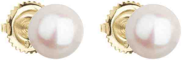 Evolution Group Zlaté náušnice pecky s pravými perlami Pavona 921004.1 + 2 měsíce na vrácení zboží