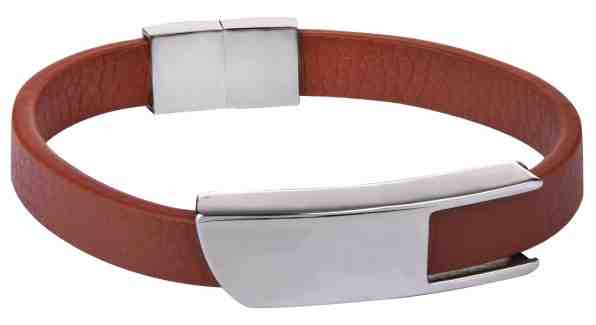 Troli Hnědý kožený náramek s ocelovou sponou Leather + 2 měsíce na vrácení zboží