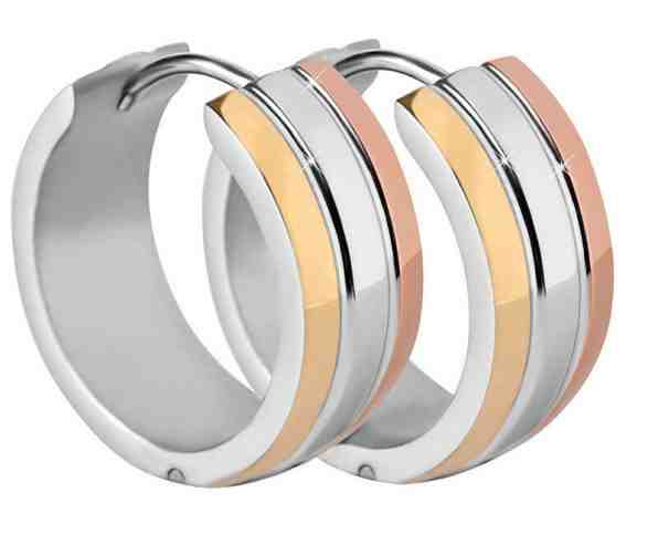 Troli Tricolor ocelové náušnice kroužky + 2 měsíce na vrácení zboží