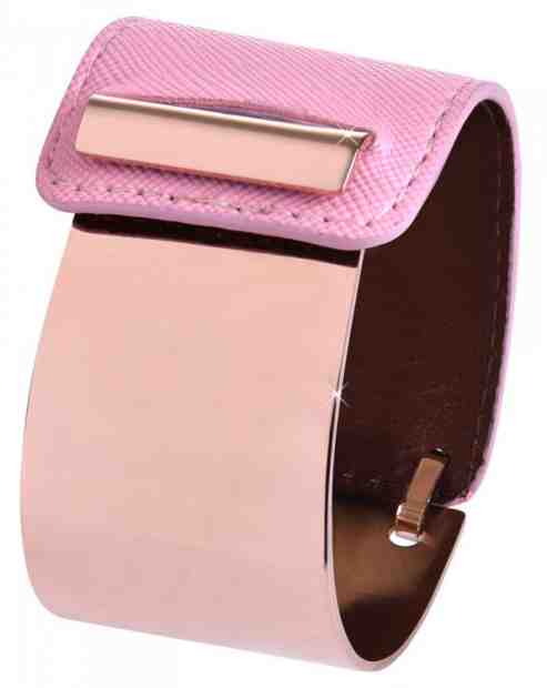 Troli Fashion náramek z oceli a kůže bronzový/růžový + 2 měsíce na vrácení zboží