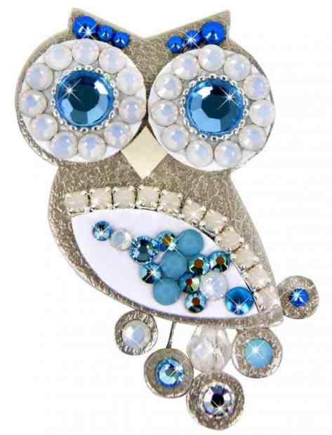 Sovičky Malá soví brož tyrkysovo-stříbrná + 2 měsíce na vrácení zboží