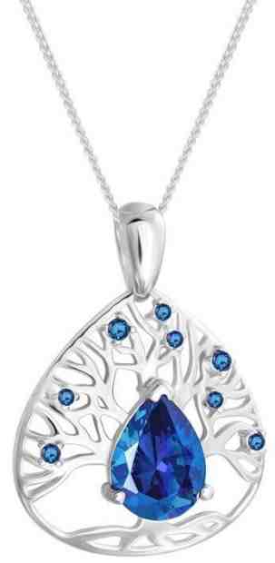 Preciosa Stříbrný náhrdelník se zirkony Green Tree of Life 5220 68 (řetízek, přívěsek) + 2 měsíce na vrácení zboží