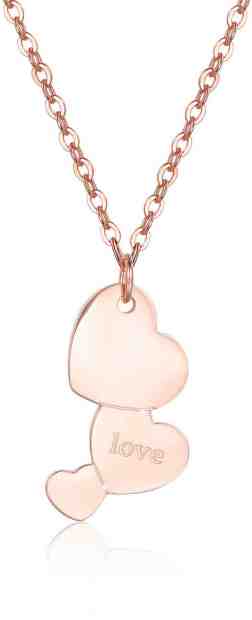 S`Agapõ Ocelový náhrdelník se srdíčky Trio SRI04 + 2 měsíce na vrácení zboží