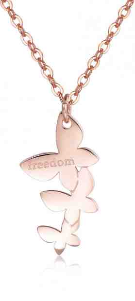 S`Agapõ Ocelový náhrdelník s motýlky Trio SRI05 + 2 měsíce na vrácení zboží