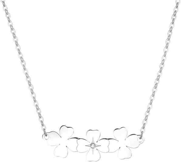 S`Agapõ Ocelový náhrdelník se čtyřlístky Trio SRI09 + 2 měsíce na vrácení zboží