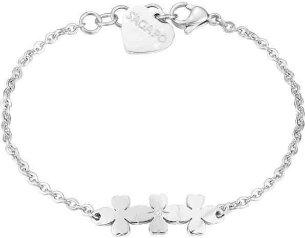 S`Agapõ Ocelový náramek se čtyřlístky Trio SRI15 + 2 měsíce na vrácení zboží