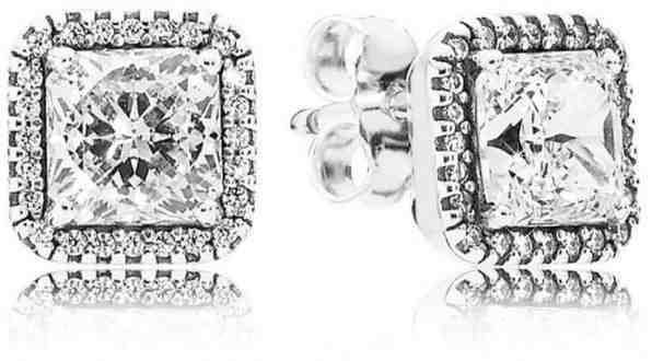 Pandora Oslnivé čtvercové náušnice 290591CZ + 2 měsíce na vrácení zboží