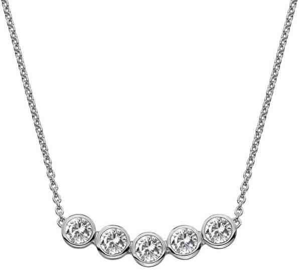 Hot Diamonds Něžný stříbrný náhrdelník s topazy a pravým diamantem Willow DN129 + 2 měsíce na vrácení zboží