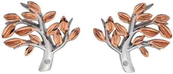 Hot Diamonds Bicolor stříbrné náušnice se stromem života Jasmine DE566 + 2 měsíce na vrácení zboží