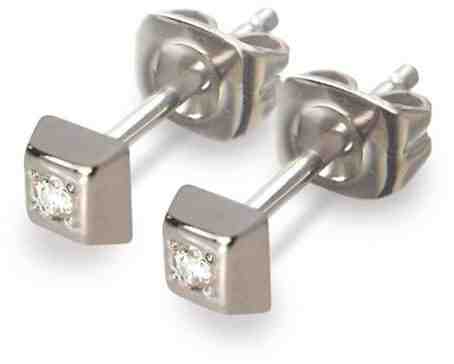 Boccia Titanium Titanové náušnice s diamantem 0538-01 + 2 měsíce na vrácení zboží