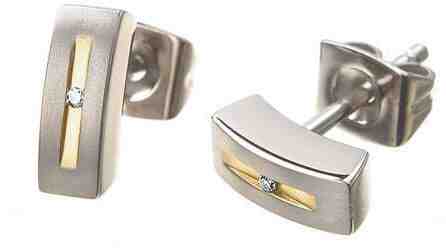 Boccia Titanium Pozlacené titanové náušnice s diamantem 0515-01 + 2 měsíce na vrácení zboží