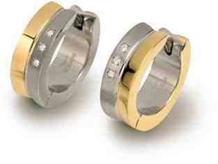 Boccia Titanium Pozlacené titanové náušnice s diamanty 0511-04 + 2 měsíce na vrácení zboží