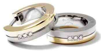 Boccia Titanium Pozlacené titanové náušnice s diamanty 0510-09 + 2 měsíce na vrácení zboží