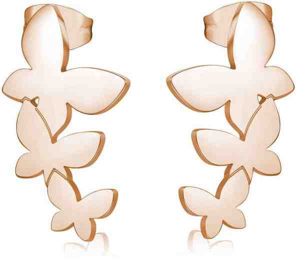 S`Agapõ Ocelové náušnice se třemi motýlky Trio SRI25 + 2 měsíce na vrácení zboží