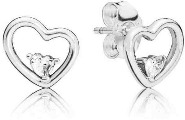 Pandora Srdíčkové náušnice s kamínky 297813CZ + 2 měsíce na vrácení zboží