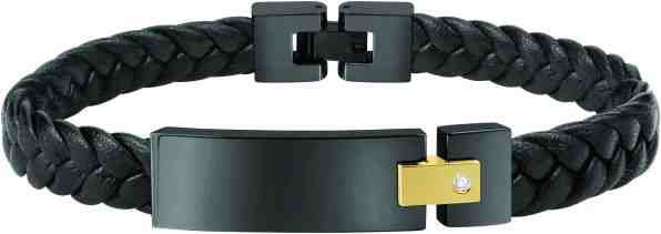 Morellato Pánský černý kožený náramek Moody SQH19 + 2 měsíce na vrácení zboží