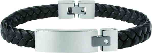 Morellato Pánský černý kožený náramek Moody SQH20 + 2 měsíce na vrácení zboží