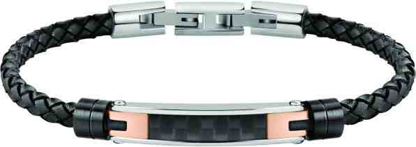 Morellato Pánský černý kožený náramek Moody SQH22 + 2 měsíce na vrácení zboží