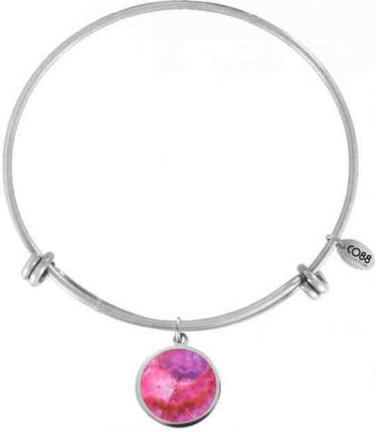 CO88 Ocelový náramek s růžovým přívěskem 860-180-011027-0000 + 2 měsíce na vrácení zboží