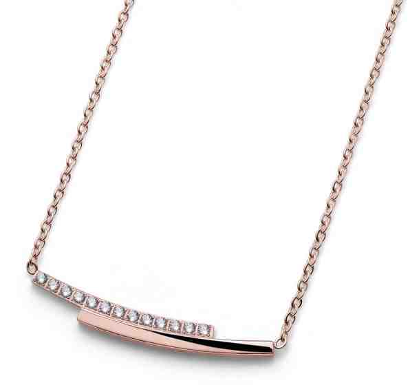 Oliver Weber Růžově zlacený náhrdelník s krystaly Inter 11971RG + 2 měsíce na vrácení zboží