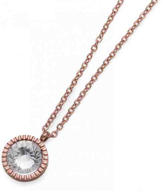 Oliver Weber Růžově zlacený náhrdelník s krystalem Joy 11972RG + 2 měsíce na vrácení zboží