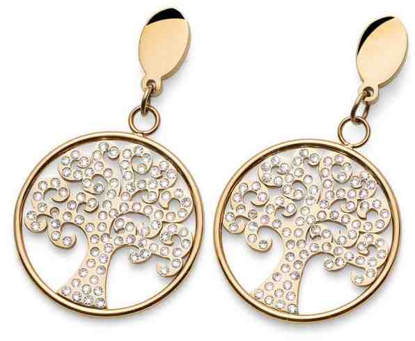 Oliver Weber Růžově zlacené náušnice s krystaly Tree 22787RG + 2 měsíce na vrácení zboží