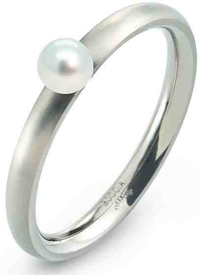 Boccia Titanium Titanový prsten s perličkou 0145-01 - SLEVA + 2 měsíce na vrácení zboží