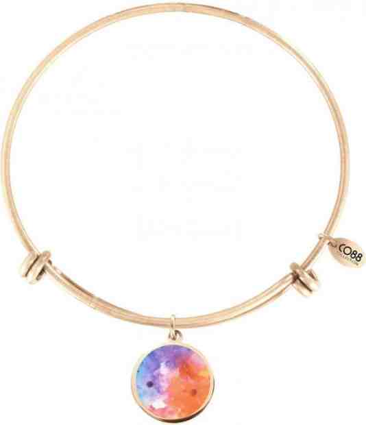 CO88 Pozlacený ocelový náramek s barevným přívěskem 860-180-011030-0000 + 2 měsíce na vrácení zboží