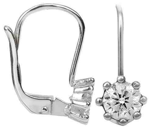 Brilio Náušnice z bílého zlata s krystaly 236 001 00771 07 + 2 měsíce na vrácení zboží
